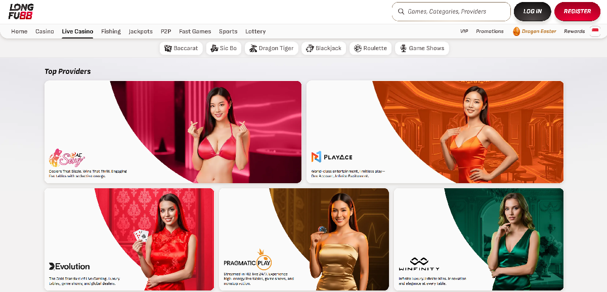 Longfu88 Live Casino Options